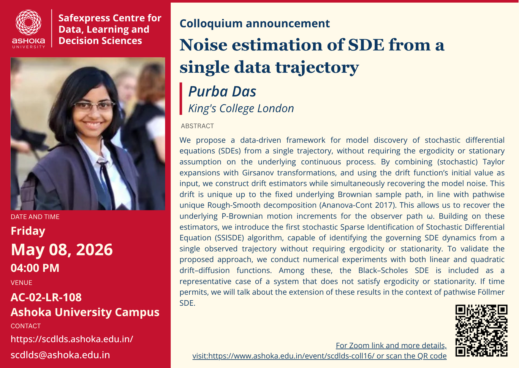 Noise estimation of SDE from a single data trajectory
