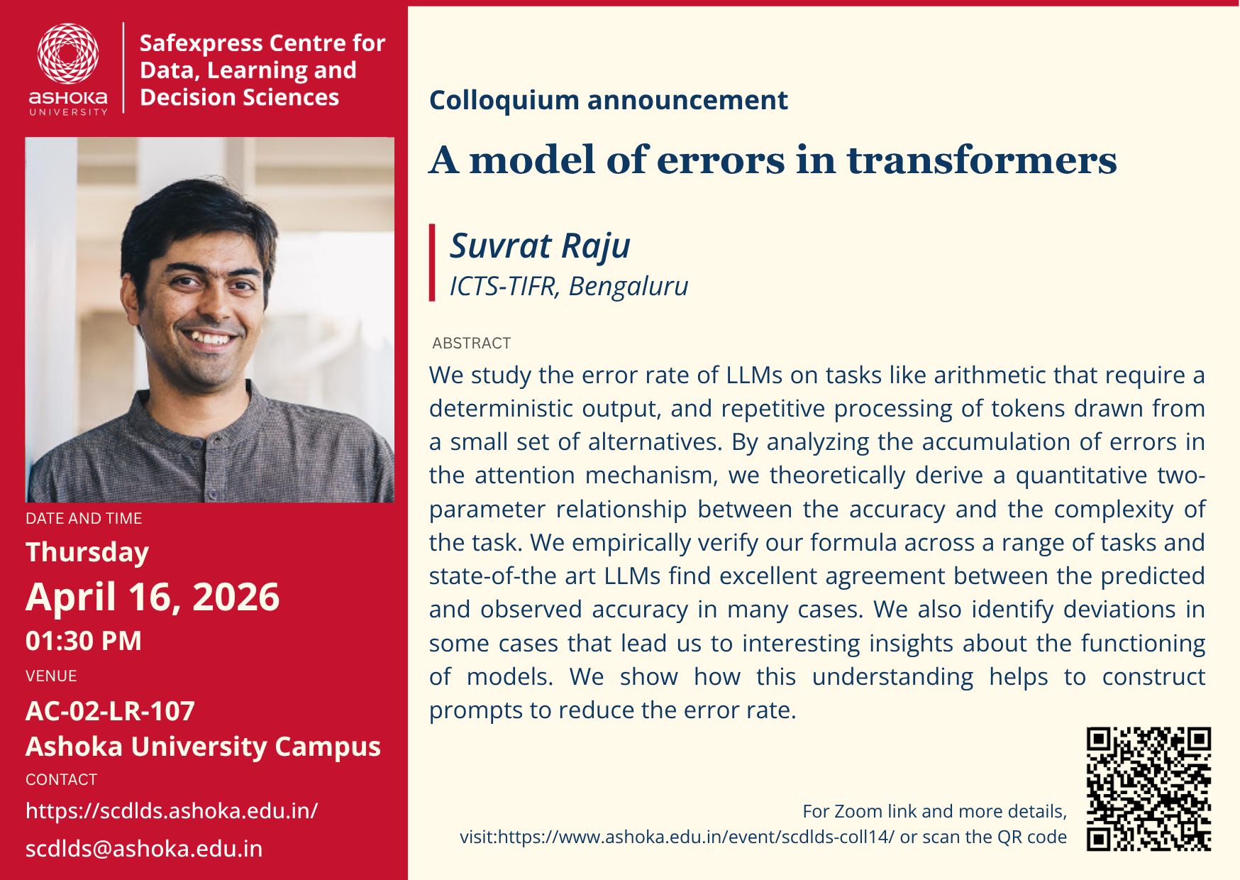 A model of errors in transformers